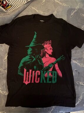 Wicked Graphic Tee - Black with Green & Pink Print